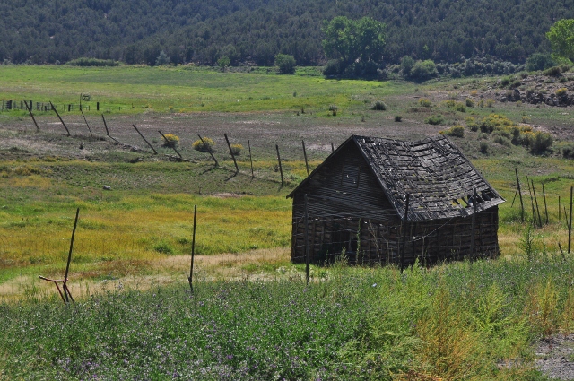 old leaning barn
